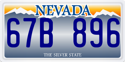 NV license plate 67B896