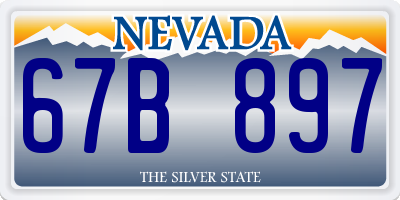 NV license plate 67B897