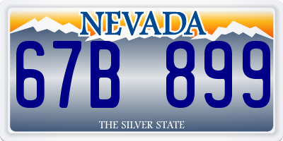 NV license plate 67B899