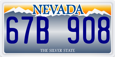 NV license plate 67B908