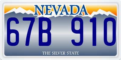 NV license plate 67B910