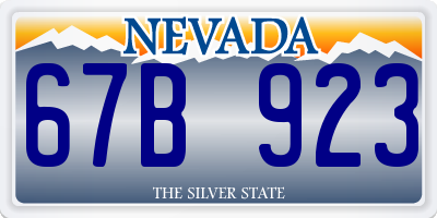NV license plate 67B923