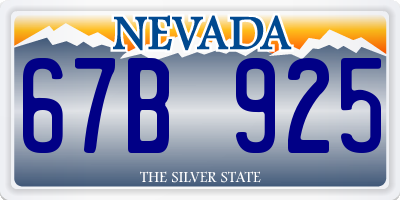 NV license plate 67B925