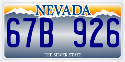 NV license plate 67B926