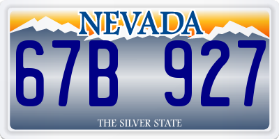 NV license plate 67B927