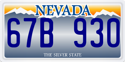 NV license plate 67B930