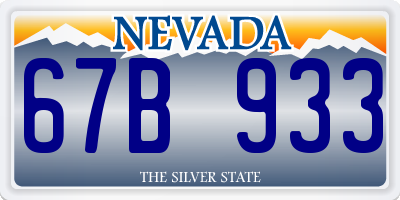 NV license plate 67B933