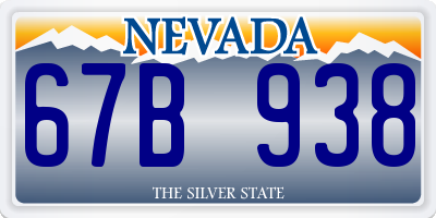 NV license plate 67B938