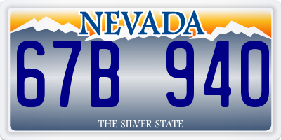 NV license plate 67B940