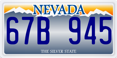 NV license plate 67B945