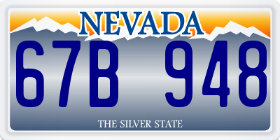 NV license plate 67B948