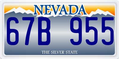 NV license plate 67B955