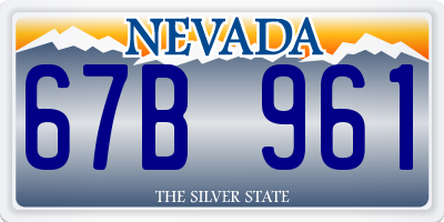 NV license plate 67B961