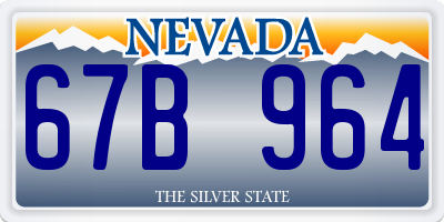 NV license plate 67B964