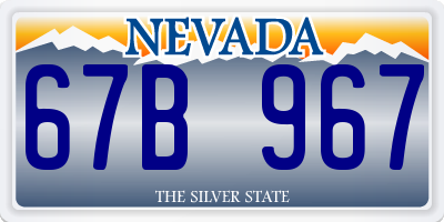 NV license plate 67B967