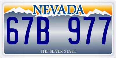 NV license plate 67B977