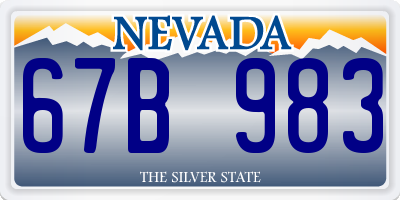 NV license plate 67B983