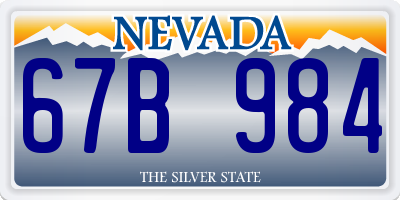 NV license plate 67B984