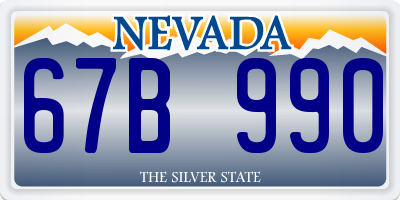 NV license plate 67B990