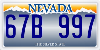 NV license plate 67B997