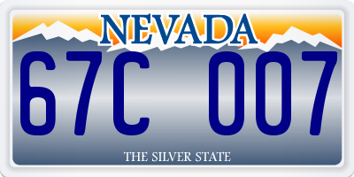 NV license plate 67C007