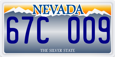 NV license plate 67C009