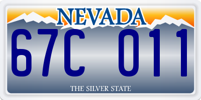 NV license plate 67C011
