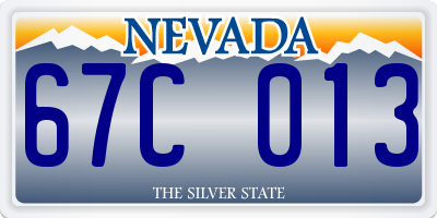 NV license plate 67C013