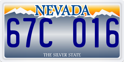 NV license plate 67C016