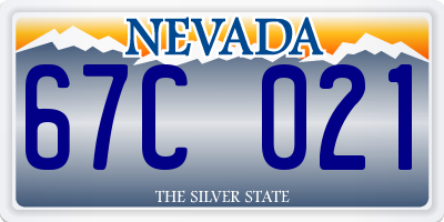 NV license plate 67C021