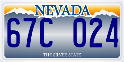 NV license plate 67C024