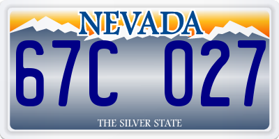 NV license plate 67C027