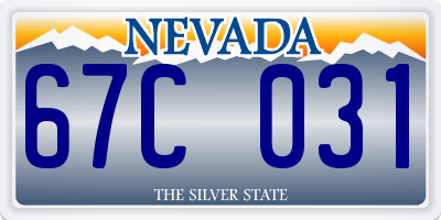 NV license plate 67C031