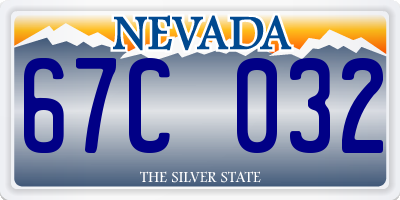 NV license plate 67C032
