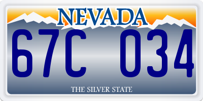 NV license plate 67C034