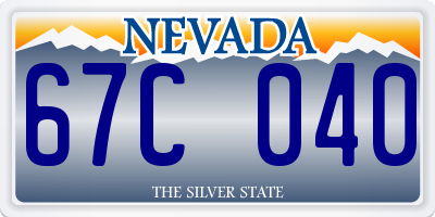NV license plate 67C040