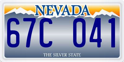 NV license plate 67C041