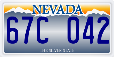 NV license plate 67C042