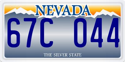 NV license plate 67C044