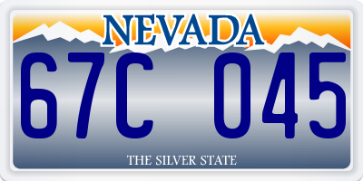 NV license plate 67C045