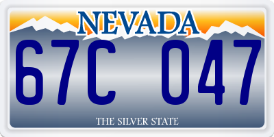 NV license plate 67C047