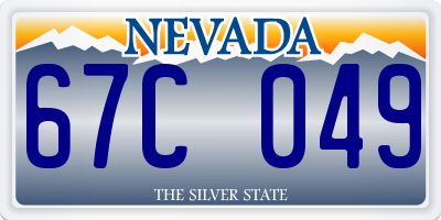 NV license plate 67C049