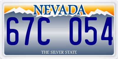 NV license plate 67C054