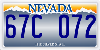 NV license plate 67C072