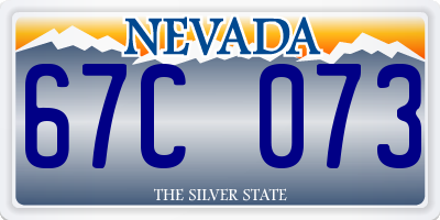 NV license plate 67C073