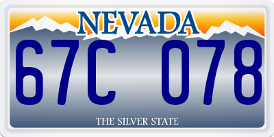 NV license plate 67C078