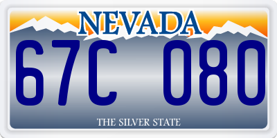 NV license plate 67C080