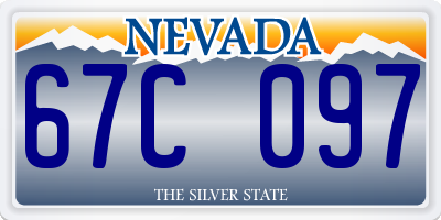 NV license plate 67C097