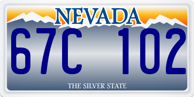 NV license plate 67C102