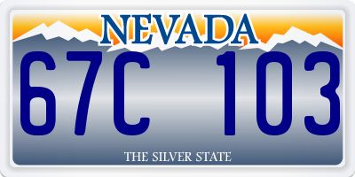 NV license plate 67C103